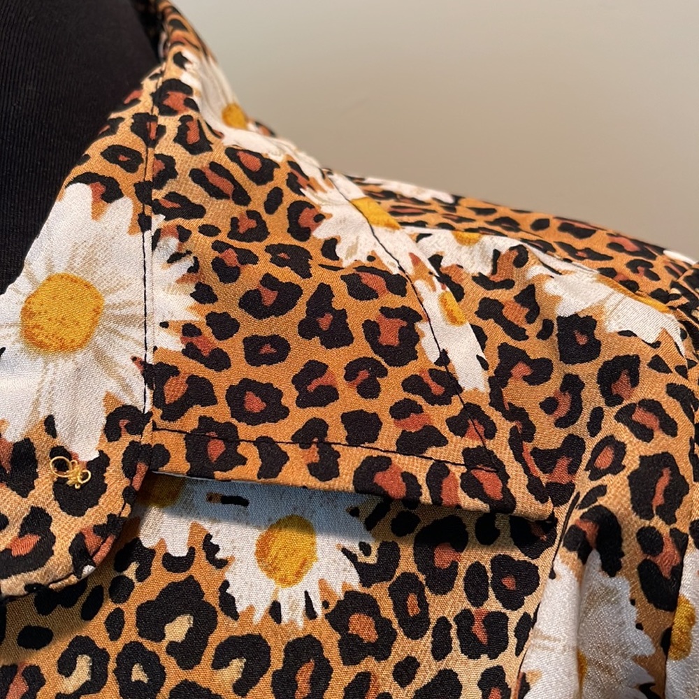 Never Worn! Animal Print & Flower Shirt - Picture 5 of 9